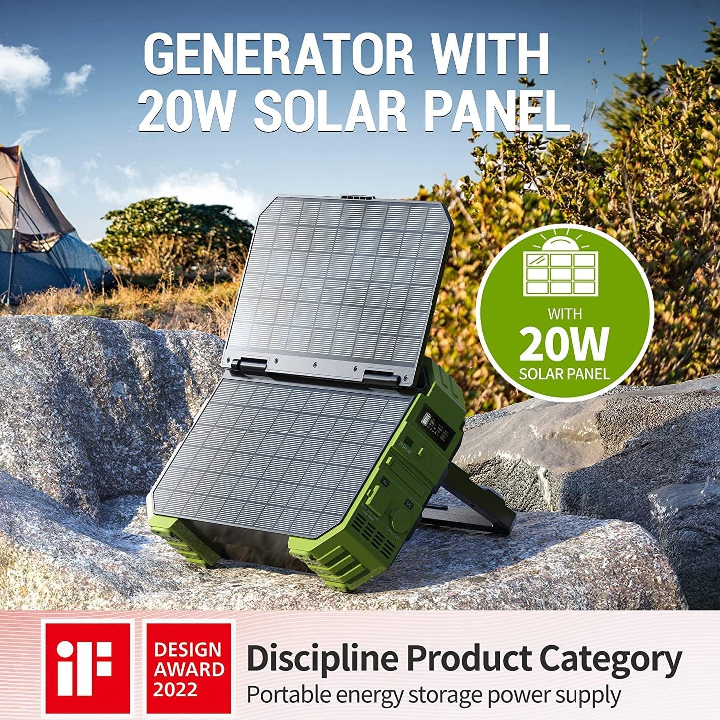 Portable Power Station with 30W Solar Panel