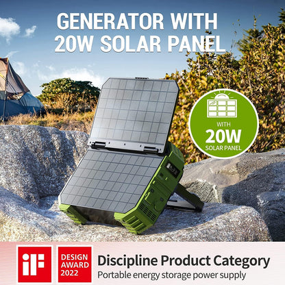 Portable Power Station with 30W Solar Panel