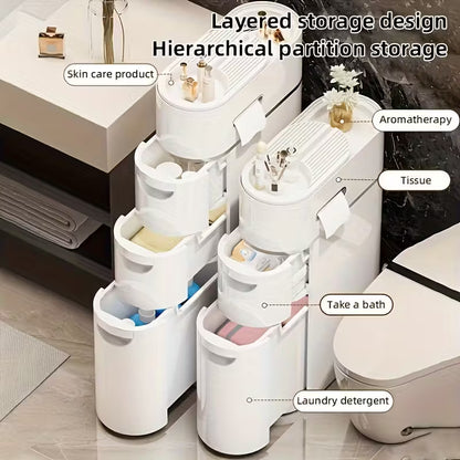 3 4 layer white seam drawing cabinet   put paper towel storage rack organizer multi functional household locker for the bathroom   room and   a   of household storage toilet paper storage containers 1