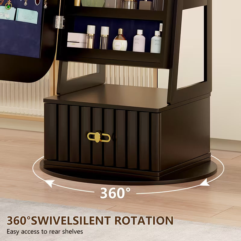 ✨ Specchio a Tutta Lunghezza con LED & Organizer Gioielli 💎💄 – Eleganza e Stile in Ogni Dettaglio🪞