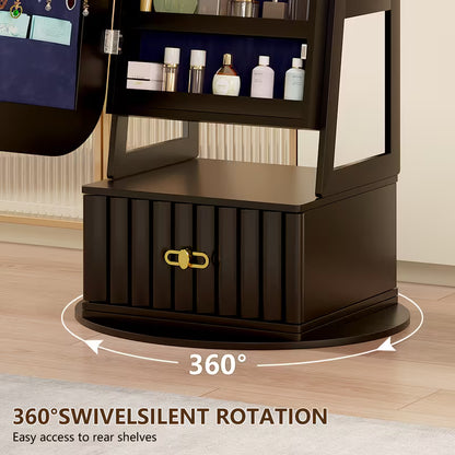 ✨ Specchio a Tutta Lunghezza con LED & Organizer Gioielli 💎💄 – Eleganza e Stile in Ogni Dettaglio🪞