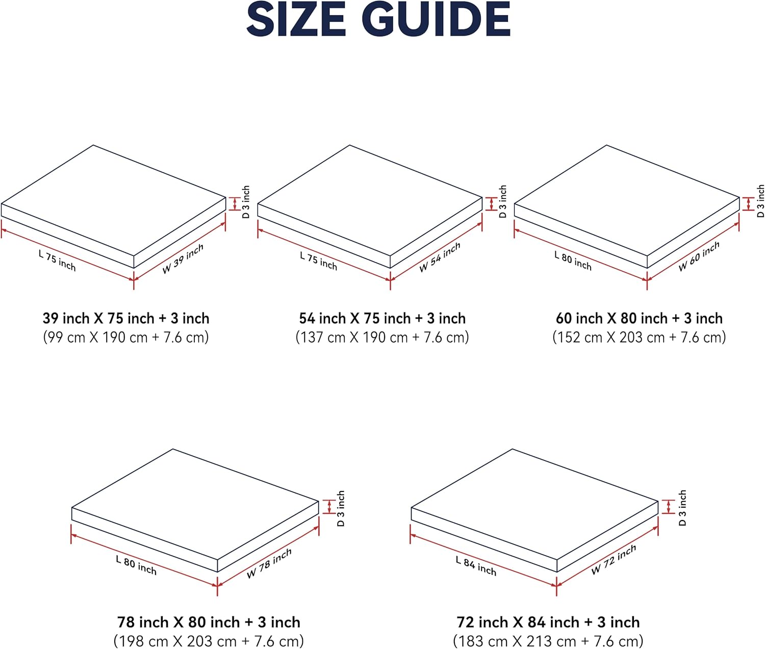 3 Inch White Goose Feather Mattress Topper,Queen Feather Bed Topper,Mattress Cover with Straps,Ultra Soft Pillowtop,100% Cotton Fabric(60”x80”)